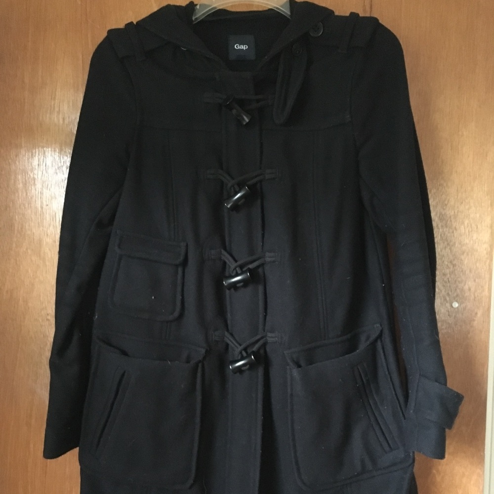 GAP black hooded peacoat